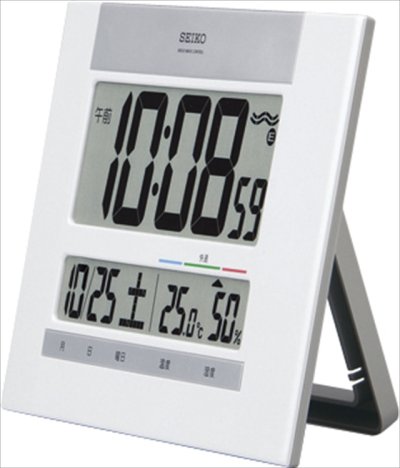 画像2: セイコー 温度・湿度計付掛置き兼用電波時計 SQ429W | １個〜名入れができます