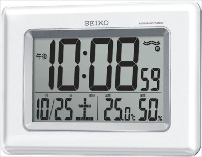 画像1: セイコー 温度・湿度計付電波時計 SQ424W | １個〜名入れができます