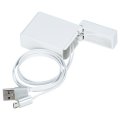 巻き取り式USBケーブル(micro USB)(白)