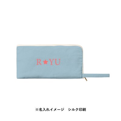 キャンバスL字ファスナーフラットポーチ（M）