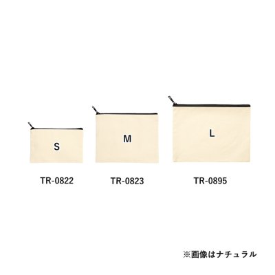 キャンバスフラットポーチ（S）　ナチュラル
