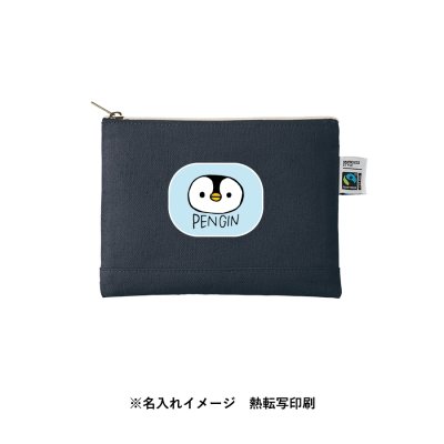 フェアトレードコットンキャンバスフラットポーチ（S）