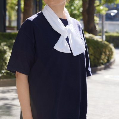 プリントしやすいコットンシャーリングネックタオル　ホワイト