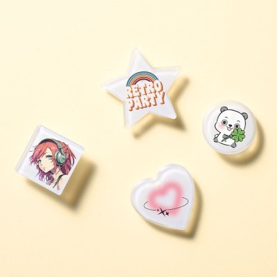 ライティングバッジ　丸形　クリア