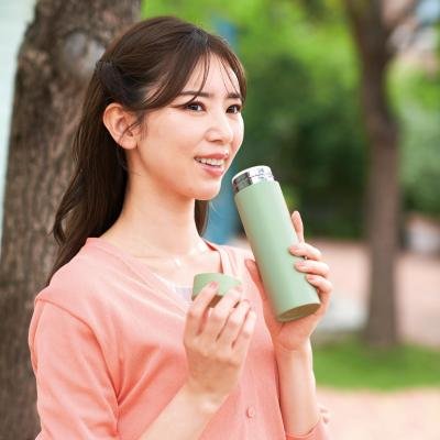 ストッパー付き真空ステンレスボトル２３０ｍｌ（グリーン）