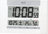 画像: セイコー 温度・湿度計付掛置き兼用電波時計 SQ429W | １個〜名入れができます