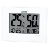 画像: セイコークロック　温度・湿度表示付き電波デジタル時計