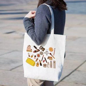 画像: 厚手コットンマチ付トート（Ｌ）　ナチュラル