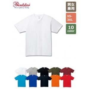 画像: 5.6オンス ヘビーウェイトVネックTシャツ　【10色 　サイズXS〜3XＬ】