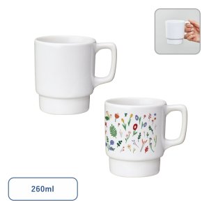 画像: 陶器マグ　スタッキング　ホワイト