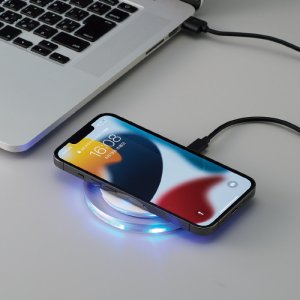 画像: クリアワイヤレス充電器 ラウンド　5W